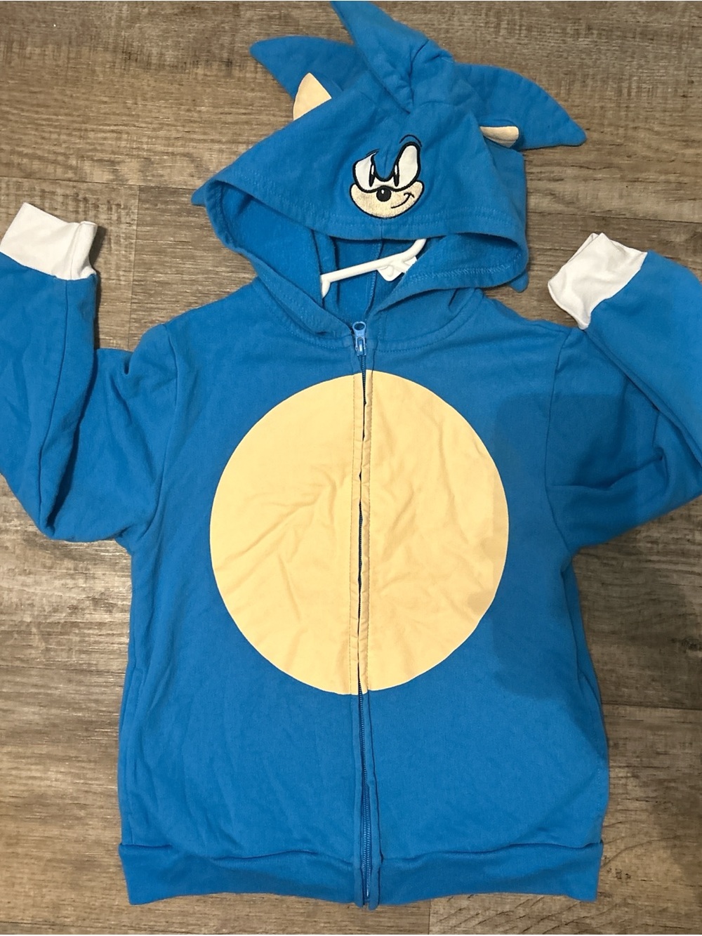 Kids Blue Character Zip-Up Hoodie with Yellow Belly